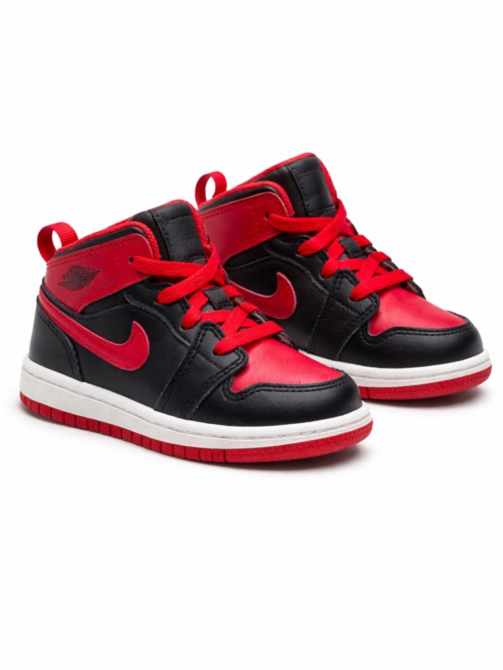 8C Kids Black & Red High-Top Jordan Sneakers